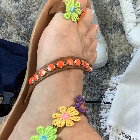 CHICME Floral crochet sandals in mixed colors with beading. Size 39. - Picture 10 of 10